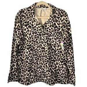 Nordstrom Animal Print Leopard Long Sleeve Pajama Top